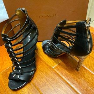 Coach back zip heel